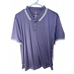 Hudson & Barrow Men's Navy Blue Polo Shirt with Striped Collar